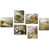Dazzlewall Vintage Stile Country Francese Decor Poster Muro Botanico Rustico per Agriturismo Soggiorno Camera da Letto 8x10 in Senza Cornice Set di 6
