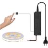 lichtvoll Striscia LED COB da 5 m, 480 LED/m, 3000 K, 5 m, calda con tocco dimmer e alimentatore da 60 W, per pannelli acustici, striscia luminosa da cucina