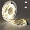 TOPAI Striscia LED COB Impermeabile IP65, 12V Bianco Naturale 4000K PCB Nero, 5 Metri, 480 LED/m, 4000lm CRI>90, Autoadesiva e Tagliabile per Cucina, Illuminazione Armadi, Soggiorno, Esterno