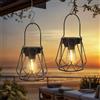 Ketom 2 Pezzi Lanterna Solare da Esterno, Lampada Solare da Giardino | IP65 Impermeabile LED Retro Illuminazione per Balcone Terrazza Festa Decorazione, Appendere/ In Piedi, Metallo, Bianco Caldo