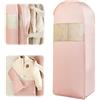 Yiomxhi Custodia Porta Abiti da Appendere con Cerniera a Compressione, Copriabiti Salvaspazio per Cappotti, Traspirante Borsa Portaabito, Copertura Vestiti Copri Abiti per Giacca, 1Pc (Rosa)