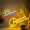 ineonlife To the Beach Scritte Neon,Spiaggia Scritta Led Per La Decorazione Della Parete,Estate Insegne Luminose Per Decorazioni Per Spiaggia,Bar,Pub,Club,Stanza