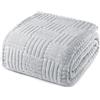 Whale Flotilla Coperta Pile, Coperta Morbida e Calda per Divano e Letto Singolo, Matrimoniale, con Motivo Jacquard Decorativo per Tutte le Stagioni, 150 x 200 cm, Grigio Chiaro