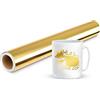 Prime Vinyl Rotolo di vinile adesivo cromato oro, vinile dorato -30 cm × 305 cm-Vinile adesivo permanente metallizzato per Silhouette Cameo, macchina da taglio, decalcomania per la casa