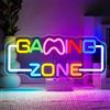 SIGNSHIP Gaming Zone Neon Led Gioco Scritte Neon Decorazione per Zona Gioco | Regalo Gaming Insegne Luminose per Giocatori, Dimmerabile 5 Livelli USB Giochi Scritta Led per Stanza Uomini,Stanza E-sport