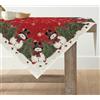 Artoid Mode Tovaglia natalizia a forma di pupazzo di neve, lavabile, rosso, stagionale, inverno, albero di Natale, multicolore, per feste, cene di famiglia, decorazione da tavolo, 85 x 85 cm