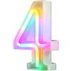 Nordstylee Luci a LED illuminate, lettere al neon per parete, per festa di compleanno, Natale, decorazione di nozze, numeri colorate (4)