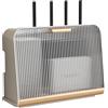 PZPIUGY Scatola portaoggetti per Router WiFi, Scatola Porta Router WiFi da Parete, Mensola Portaoggetti per Decorazione da Parete, Organizer da Parete Scatola Nascondi Cavi(Transparent Panel + Beige)