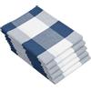 ZOLLNER 5 strofinacci in cotone - canovacci da cucina 50x70 cm - aiutanti super assorbenti a quadretti blu e bianchi - lavabili a 60°C - qualità gastronomica - certificato OEKO TEX (R)