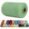 LEREATI Corda Macrame 1mm x 200m Filo Macrame Cordoncino Cotone Spago Colorato, Macramè Filo Cordino per Borse Uncinetto, Arazzo da Parete, Decorazioni, Fai da Te Artigianale (Verde)