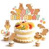 FloralGrace Capibara Toppers per Torta e Set Decorativo per Cupcake da 12 Pezzi Stile Estate Chill Accessori per la Festa di Compleanno per Bambini di 1 2 3 4 5 6 7 8 9 10 Anni