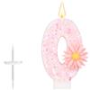 lasuroa Candela di Compleanno Rosa con Numero, 7,2cm Margherita Scintillanti Candela con Numero Topper per Torta Decorazione Ideale Compleanno Festa Baby Shower e Anniversario di Bambine Regali (0)