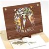 SENLINLIN Regali di nozze per coppia di sposi, idea regalo matrimonio in legno con biglietto e fiori secchi, porta soldi matrimonio con supporto (20x15cm)
