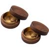 STOUCLA Posacenere in legno, posacenere con coperchio, antivento, inodore, per bar, ufficio, soggiorno, feste, (oro, 2 pezzi)