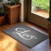 Brubaker Zerbino per Esterni e Interni - Love - 45 x 75 cm - Tappeto in 100% Fibra di Cocco, Antisporco e Antisdrucciolo - Impermeabile - Ideale per Porta d'Ingresso, Giardino e Terrazza - Grigio