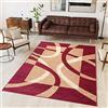 TAPISO Dream Tappeto Salotto Moderno Soggiorno Rosso Beige Astratto Cerchi Quadrato A Pelo Corto 80 x 150 cm