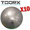 TOORX PROFESSIONAL LINE Kit Risparmio Toorx con 10 Palle da Ginnastica Professionali Antiscoppio Grigio, Diametro 65 cm - Carico Max 500 kg