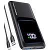 Coolreall Power Bank 10000mAh, Ultra sottile e leggero Powerbank con schermo LED, 3A Alta Velocità USB-C Input e output & 2 USB-A Caricatore Portatile, Compatibilità iPhone 16 15 14 13 Galaxy
