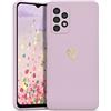 Lafunda Cover Compatibile per Samsung Galaxy A13 4G Custodia con protezione fotocamera Antiurto Silicone morbido per Donna motivo cuore protezione Case per Samsung A13 4G Viola