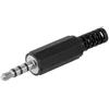 CABLEPELADO Connettore audio jack 4 pin maschio 3,5 mm stereo nero