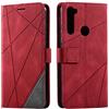 SONWO Cover per Xiaomi Redmi Note 8T, Flip Caso in PU Pelle Case Cover Portafoglio Custodia per Xiaomi Redmi Note 8T, [Kickstand] [Slot per Schede], Rosso