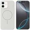 Mixroom - Custodia Cover Case per iPhone 11 in Tpu silicone liquido morbido compatibile con MagSafe con cerchio magnetico integrato Bianco C09