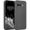kwmobile Custodia Compatibile con Google Pixel 9a Cover - Protezione Back Case Morbida - Silicone TPU Effetto Metallizzato Grigio Metallizzato