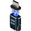 IVIVTOR Adattatore Magnetico USB-C - Spinotto Magnetico Tipo C 240W 24 Pin con Velocità di Trasferimento 80 Gbps, Adatto per laptop tablet e telefoni cellulari - Della Latta