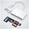 Ardaddyn 4 in 1 Lettore Schede per SD/TF/MS/XD, Adattatore Memory Stick Pro Duo per iPhone/iPad/PC/Android, Lettore Schede SD con USB C/Lightning/USB e OTG, Adattatore XD Picture Card per Olympus Plug & Play