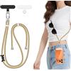 iVoler Cordino per Cellulare Universale con 2 pezzi Patch, Regolabile e Rimovibile Cordino Tracolla per Telefono, Adatto per iPhone Samsung Xiaomi e Qualsiasi Custodie per Smartphone - Oro