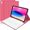 HofsosTastiera iPad 10 Generazione 10.9 2022/(A16) 11 Generazione 11 2025 con Custodia, Italiano QWERTY Rimovibile Bluetooth Tastiera, Custodia con Supporto Pencil per iPad 10a/11a Gen,Rosa