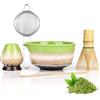 Vankarr 5 Set Matcha,Matcha Cerimoniale,Matcha set da tè matcha,con Frusta Matcha in bambù cucchiaio ciotola e supporto,regalo per gli amanti del matcha