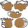 Moose Goods Formine per biscotti a forma di animale safari con timbri, set di 5 formine per biscotti con elefante, giraffa, scimmia, leone e coccodrillo, confezione assortita di formine per biscotti