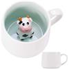 trabag Tazza da caffè 3D animale mucca divertente cartoon fatto a mano latte stampa regali bambini ragazze donna nonna zia