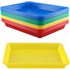 KEILEOHO 20 Vassoio sintetici in Plastica, 28 x 21 x 3 cm, Vassoio da Portata Multicolore rettangolari, 4 colori, impilabili, per Artigianato, Perline, Pittura