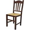 t m c s Tommychairs - Sedia modello Silvana per cucina bar e sala da pranzo, robusta struttura in legno di faggio color noce scuro e seduta in paglia