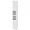 Arreditaly Armadio Armadietto Mobile Alto Bagno Multiuso A Colonna Con 2 Ante E 6 Ripiani Salvaspazio Mobiletto Asciugamani Per Ingresso Camera Da Letto Design Moderno Yakutat 180 x 30 x 30 Cm Bianco