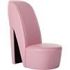 BaraSh Poltrona a Forma di Scarpa con Tacco in Similpelle Rosa,Poltrona Relax,Poltrona per Soggiorno,Poltrona Camera da Letto(SPU:248648)