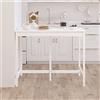 Tidyard Tavolo da Bar Rettangolare/Quadrato Alto, Sala da Pranzo, Piccolo Soggiorno, Tavolino da Cucina Moderno in Legno Bianco 140x80x110 cm