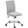 HOMCOM Sedia da Ufficio Senza Braccioli con Altezza Regolabile e Seduta Girevole, Poltrona da Ufficio Ergonomica con Ruote e Rivestimento in Tessuto, Grigio