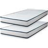 Naturalex - Kit 2 Materasso Singolo 90x190 cm - Altezza 15 cm - Visco-Carbone Promo - Schiuma Memory HR e Lattice Blu - Ergonomico, Morbido, Ipoallergenico, Ventilato - Lato Invernale ed Estivo