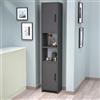 [en.casa] Mobile a Colonna a 2 Ante a 2 Scomparti Aperti per Cucina Dispensa Armadio Alto Stretto Multiuso per Bagno Ingresso con Ripiani 180 x 35 x 30 cm - Antracite