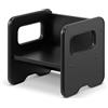 defiPad Sgabello per bambini | sgabello elegante double face | Poltrona per bambini da 1 anno | Sedia per bambini in legno | Sedia trasformabile in tavolo | (Nero)