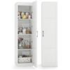 COSTWAY Armadietto Alto 150 cm, Mobile da Terra Indipendente a 4 Ripiani con Porta, Credenza Stretta per Sala da Pranzo, Cucina, Ripostiglio, Soggiorno e Bagno, 40 x 37,5 x 150 cm (Bianco)