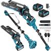 RINOXAR 2-in-1 Mini Motosega a Batteria con Asta Telescopica, 8 Pollici Motosega Telescopica Senza Spazzole con 2x4000mAh Batterie, Altezza Di Lavoro 4m