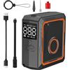 Bekasa Mini pompa per bicicletta, 150 PSI, mini pompa elettrica per bicicletta, 2400 mAh, mini pompa per bicicletta con schermo LED, pompa ricaricabile per bici da corsa, con valvola Presta e Schrader