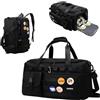 Astralong Borsone Palestra Uomo Donna, Borsa Sportiva con Scomparto Scarpe e Tasca Bagnata, Borsone da Viaggio Impermeabile, Borsa Palestra Borsa Piscina, Borsone Sportivo per Palestra Sport Viaggio, Nero