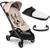 Bugaboo Butterfly 2 Passeggino da Viaggio - Sistemi Modulari con Maniglione e Parapioggia - Leggero, Piegabile con Una Mano, Seduta Reclinabile, Da 6 Mesi a 4 Anni - Desert Taupe
