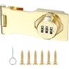 PATIKIL Lucchetto Combinazione per Armadietto, 3 Cifre Serratura Sicurezza per Porta Fienile Serrature Chiavistello per Cassetti Armadi Piccole Ante, Oro, 4,5 pollici