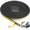 SWTYExt 20m Guarnizioni per Finestre 6mmx3mm Gommapiuma Adesiva 2 Rotoli Isolante Acustico Finestre Guarnizione Porta Finestra Guarnizioni Adesive Autoadesivo per Finestre Porte Piani di Cottura